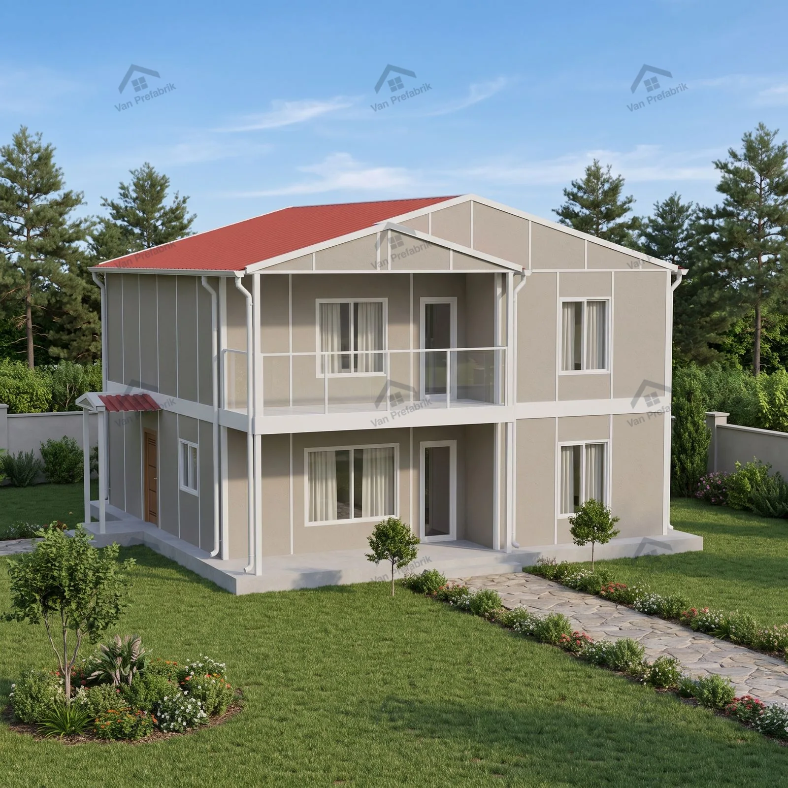 168 m² Dubleks Prefabrik